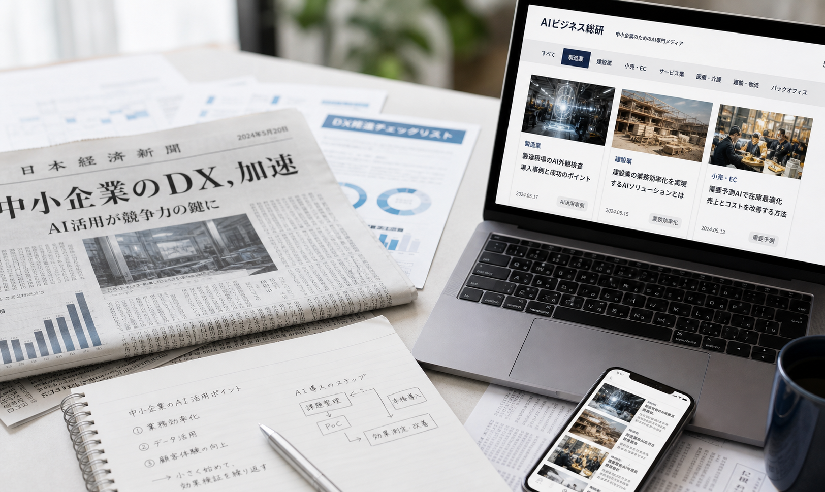 AI NAVI MEDIAの編集感あるメインビジュアル